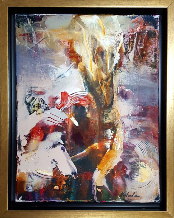 Sublime abstract neo expressionist gestural still life by O Kloska