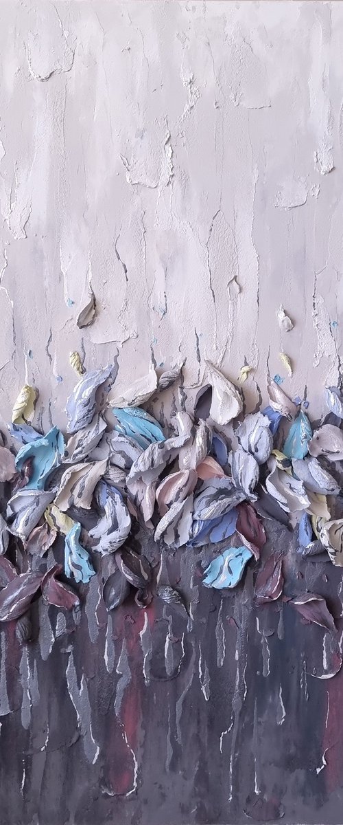 Petals-abstract relief panel by Irina Stepanova
