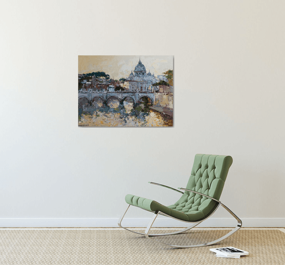 St. Angelo Bridge in Rome, Italy Oil painting by Anastasiia Valiulina ...