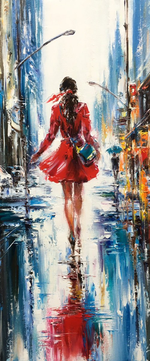 Girl in red by Olena  Romanenko