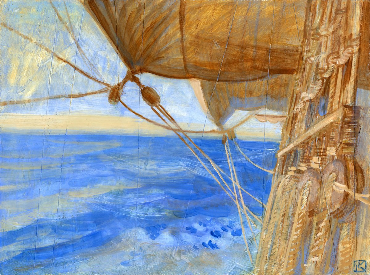 Impressionistic Landscape Acrylic Painting By Olga Kataeva-Rochford, 16 X 12", Towards A Sunny Horizon, Original Artwork