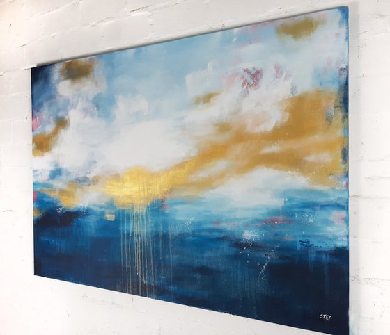 FLOATING GOLD #4 - Large abstract Seascape