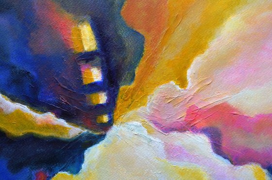 Emergence The new beginning abstract colorful inspirational painting