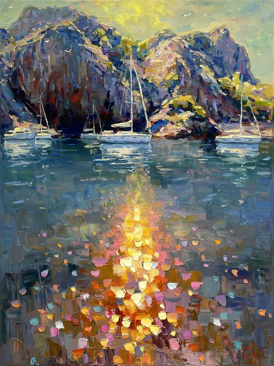 "Shimmering water"