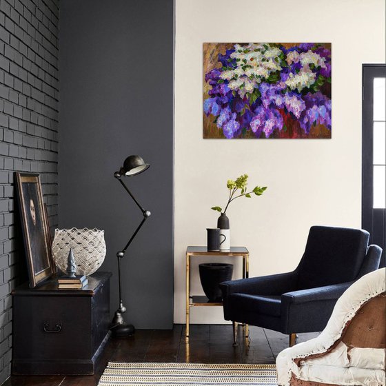 Abstract painting - Lilacs painting #2