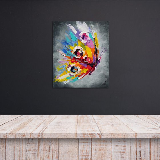 Flight - oil painting, butterfly, love, insects, oil painting, butterfly oil, butterfly art, gift, art