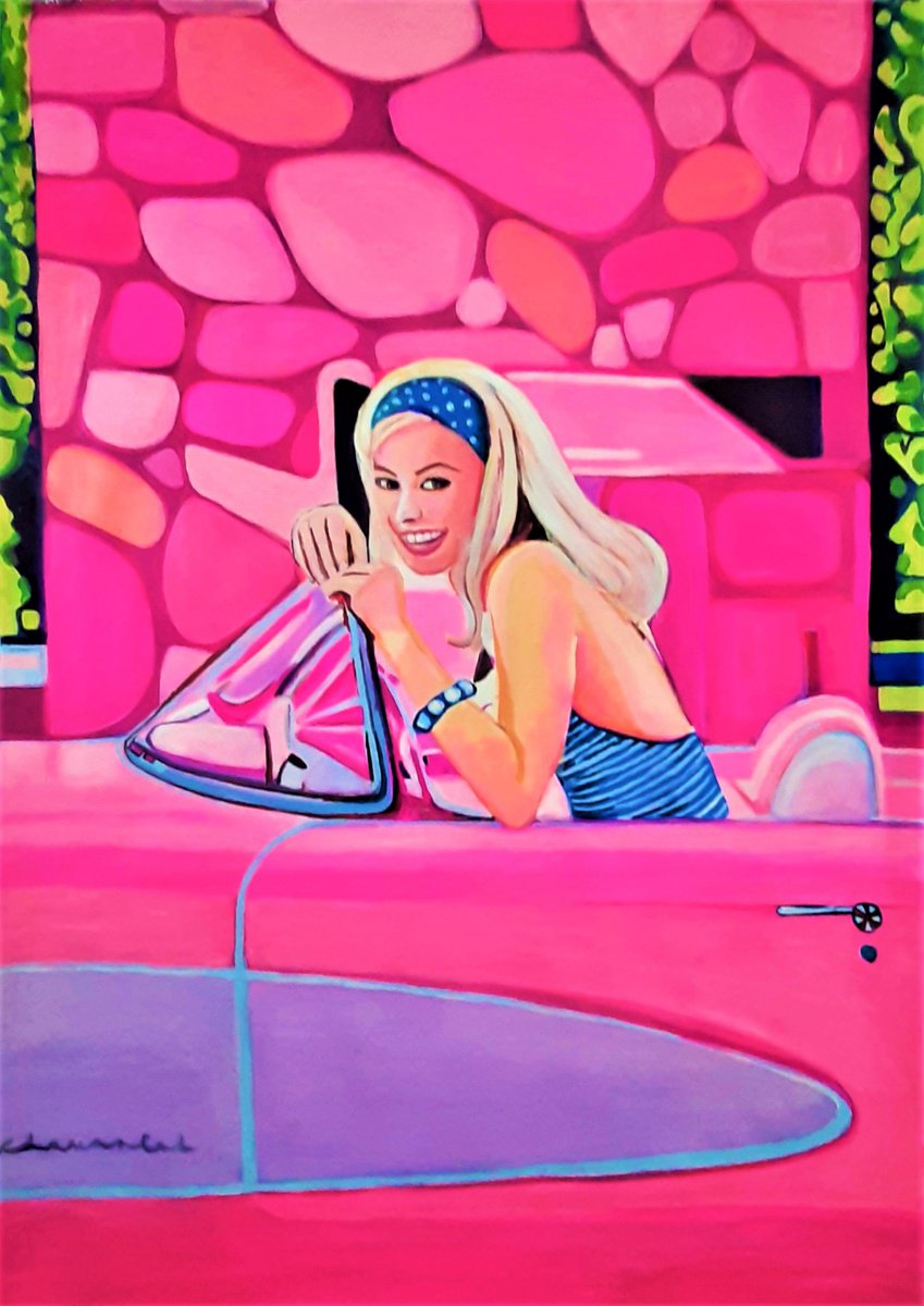 Urban And Pop Portrait Acrylic Painting By Alexandra Djokic, 28 X 39, Vintage Girl, Original Artwork