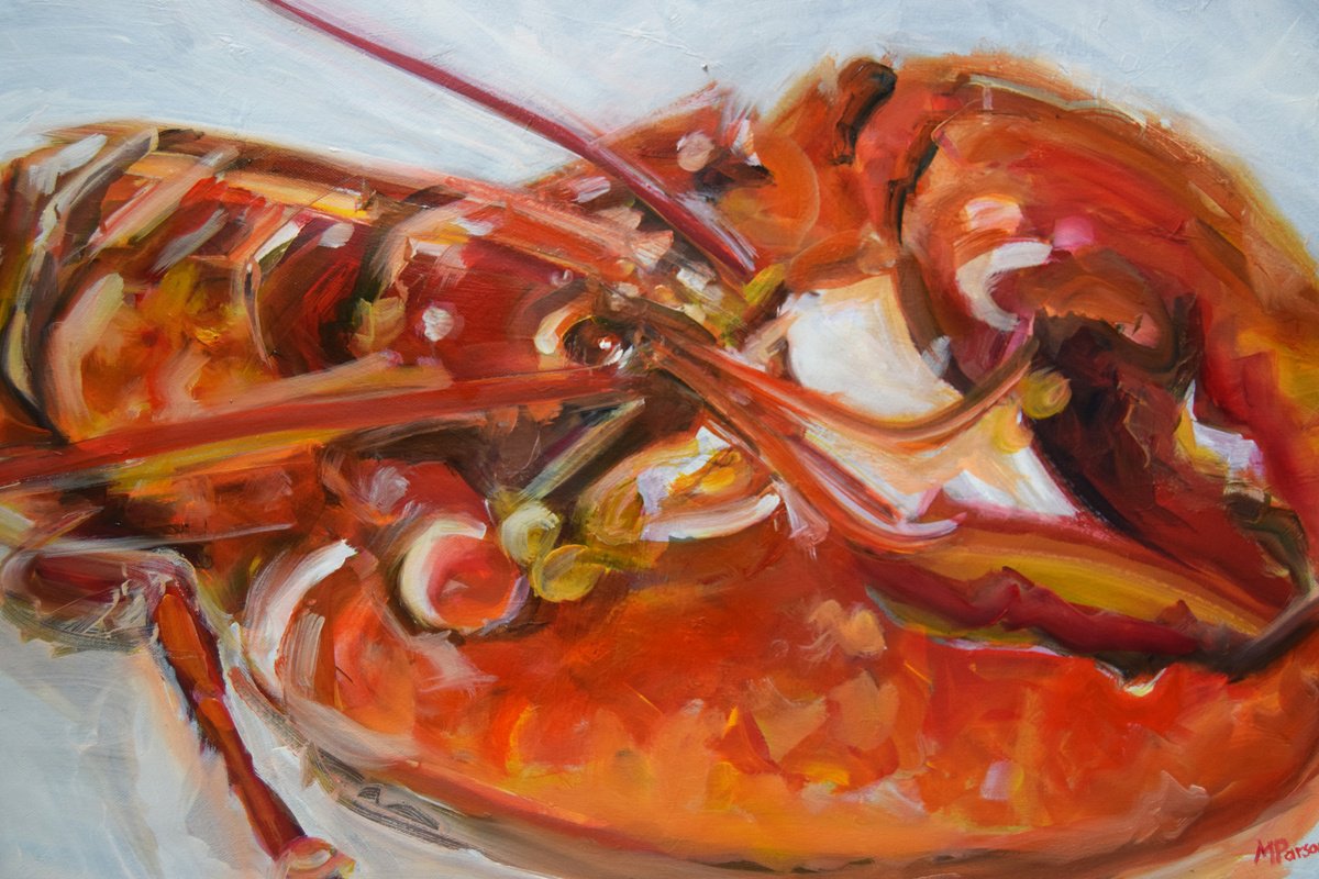 Expressive Animal Oil Painting By Michelle Parsons, 28 X 20", Rl Study, Original Artwork