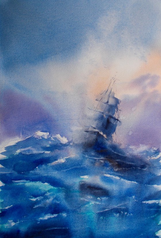 boat in the storm