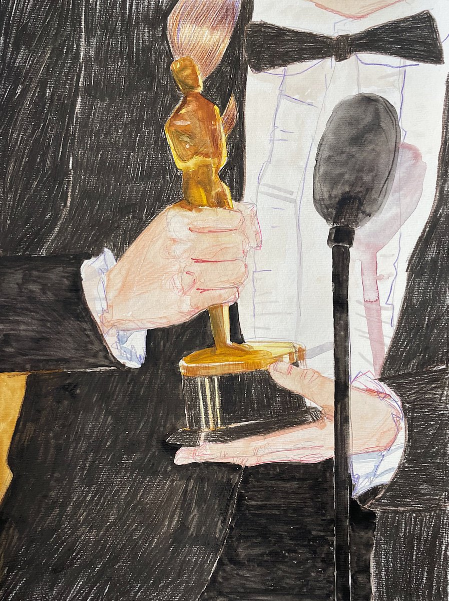 Impressionistic Portrait Watercolour By Anastasia Mazur-Skrobova, 12 X 16, Oscar, Original Artwork