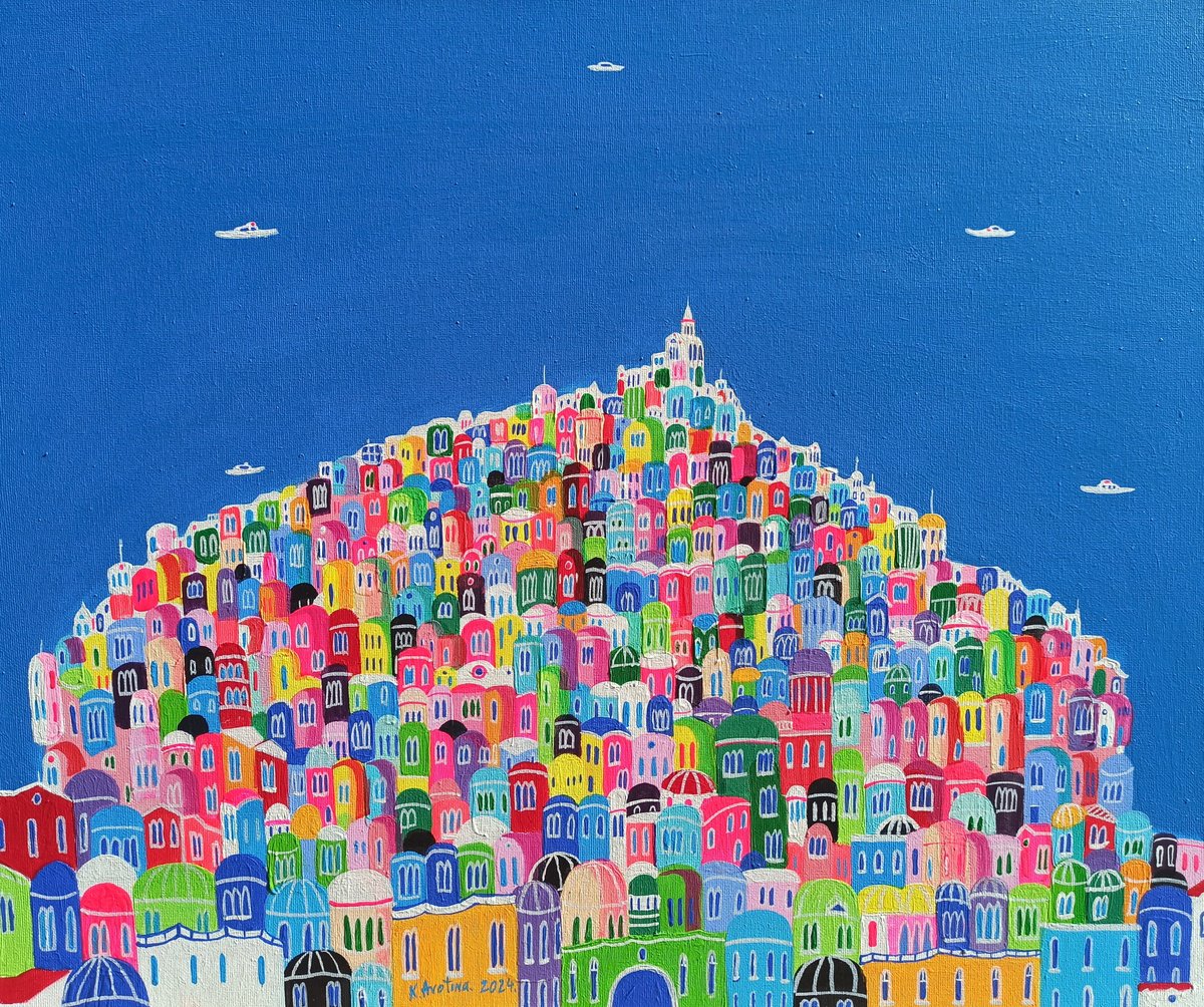 Impressionistic Landscape Acrylic Painting By Katrina Avotina, 24 X 20", Upward To The Light, Original Artwork