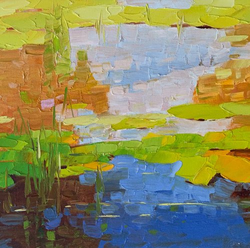 Autumn Lilies, Original oil painting, Handmade artwork, One of a kind by Vahe Yeremyan
