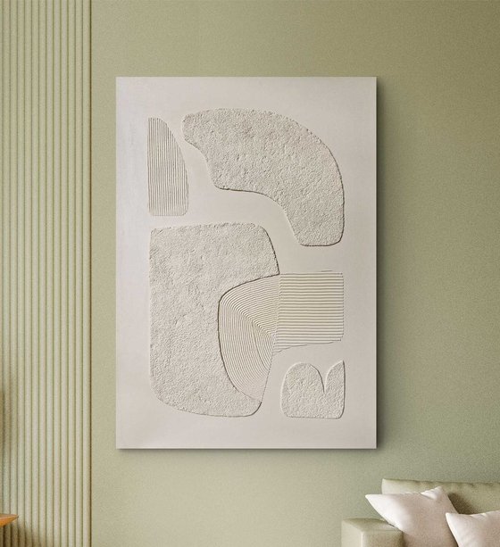 "Bay 2" Beige abstract high textured