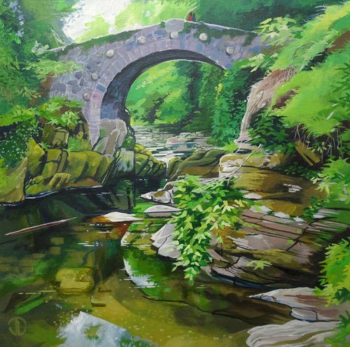 Foleys Bridge On The River Shimna by Joseph Lynch