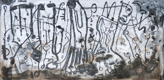 Untitled - ink, tempera, paper