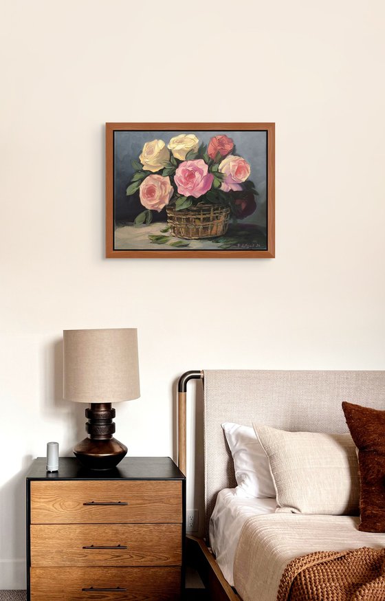 Basket of Tender Roses