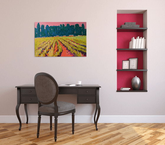 Blue Poplars and Vineyards