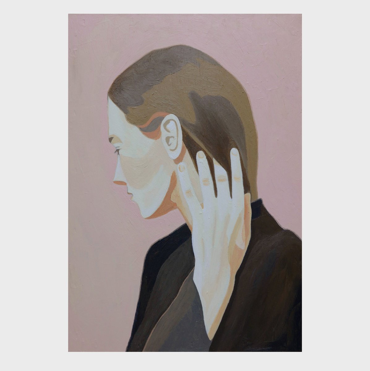 Expressive Portrait Acrylic Painting By Young Park, 10 X 14", The Word, Original Artwork