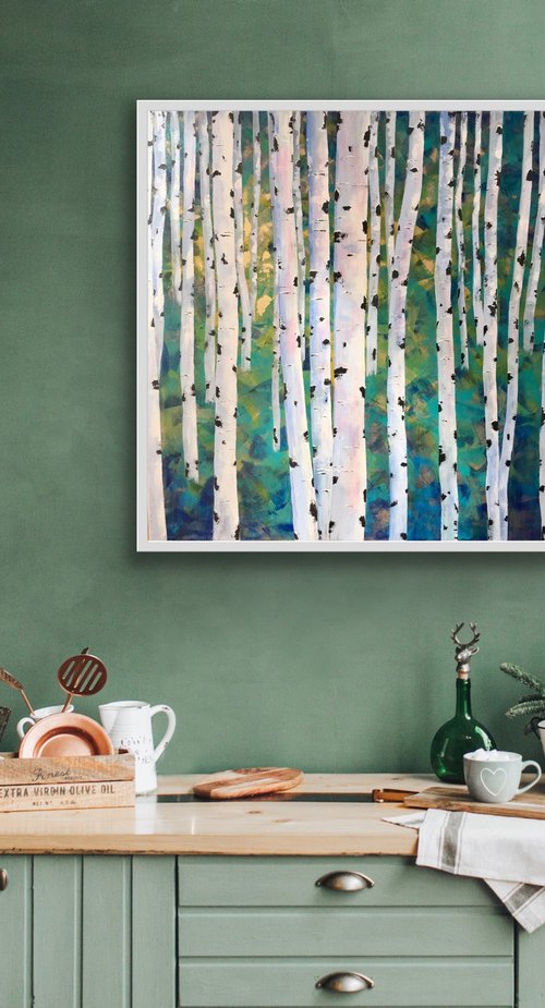 Contemporary birch forest by Heather Matthews