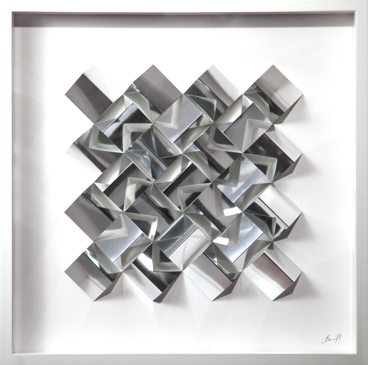Geometric Abstract Sculpture By Letovbarski Artlab, 20 X 20", Contact #7/12, Original Artwork