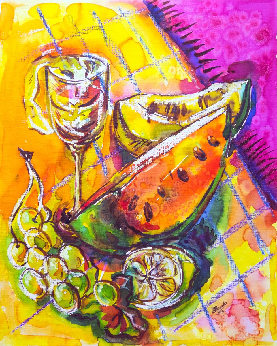 summer fruits and juice by Ariadna de Raadt