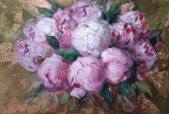 Peonies On Gold