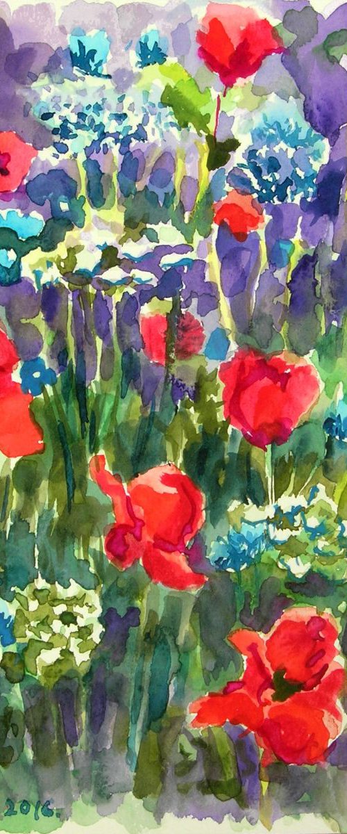 Poppies and wild flowers by Maja Grecic