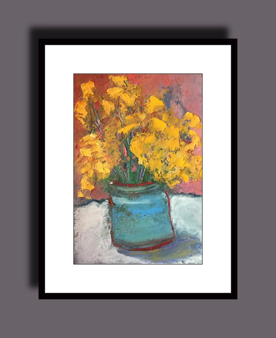 Still life Bouquet OF Yellow Flowers