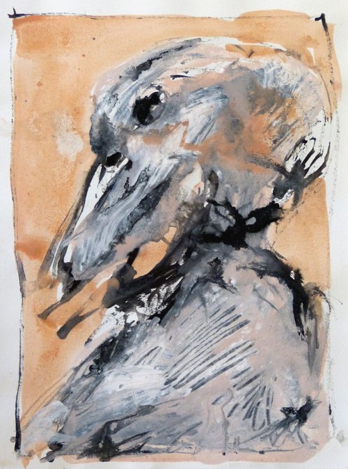 Bird Portrait 2, 24x32 cm by Frederic Belaubre
