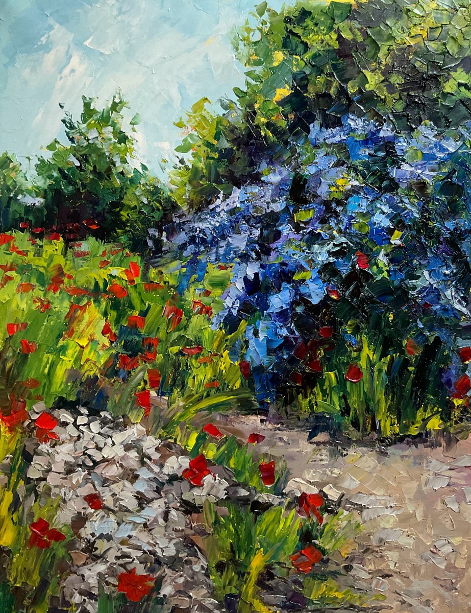 Lilac Valley With Popies 2 By Mariia Hyhar, 20 X 26, Artwork For Sale On Artfinder