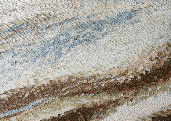 "Bona" Abstract blue brown high textured art