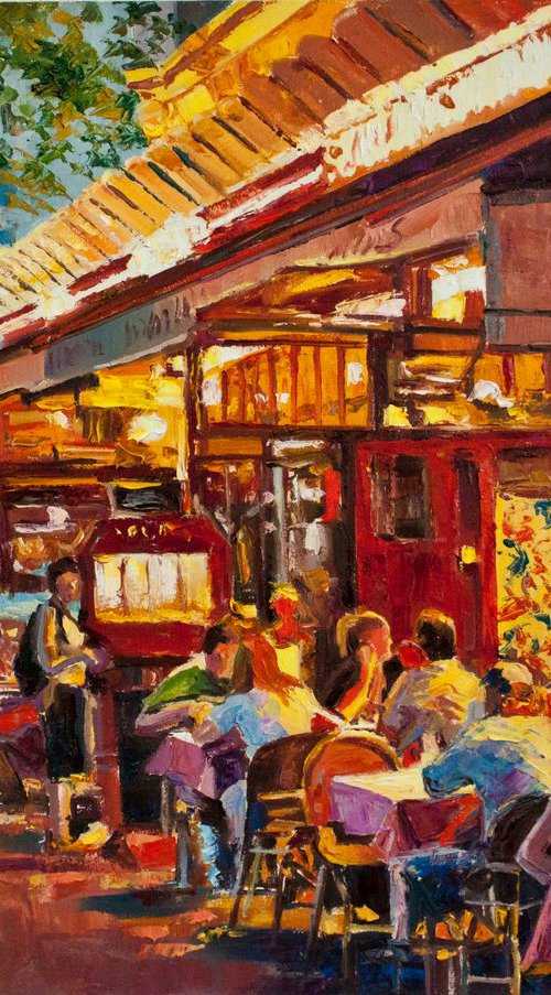 Evening cafe by Aleksandr Neliubin