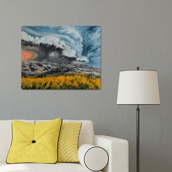 Landscape - Thunderstorms - "Storm Over the Killdeer Mountains"