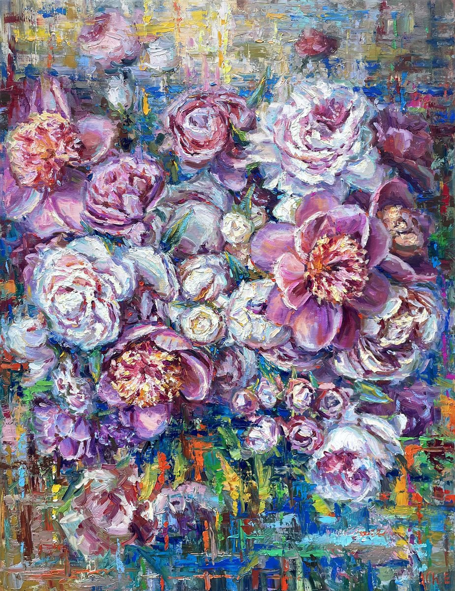 Bouquet Of Peonies By Evgeny Chernyakovsky, 27 X 35, Artwork For Sale On Artfinder