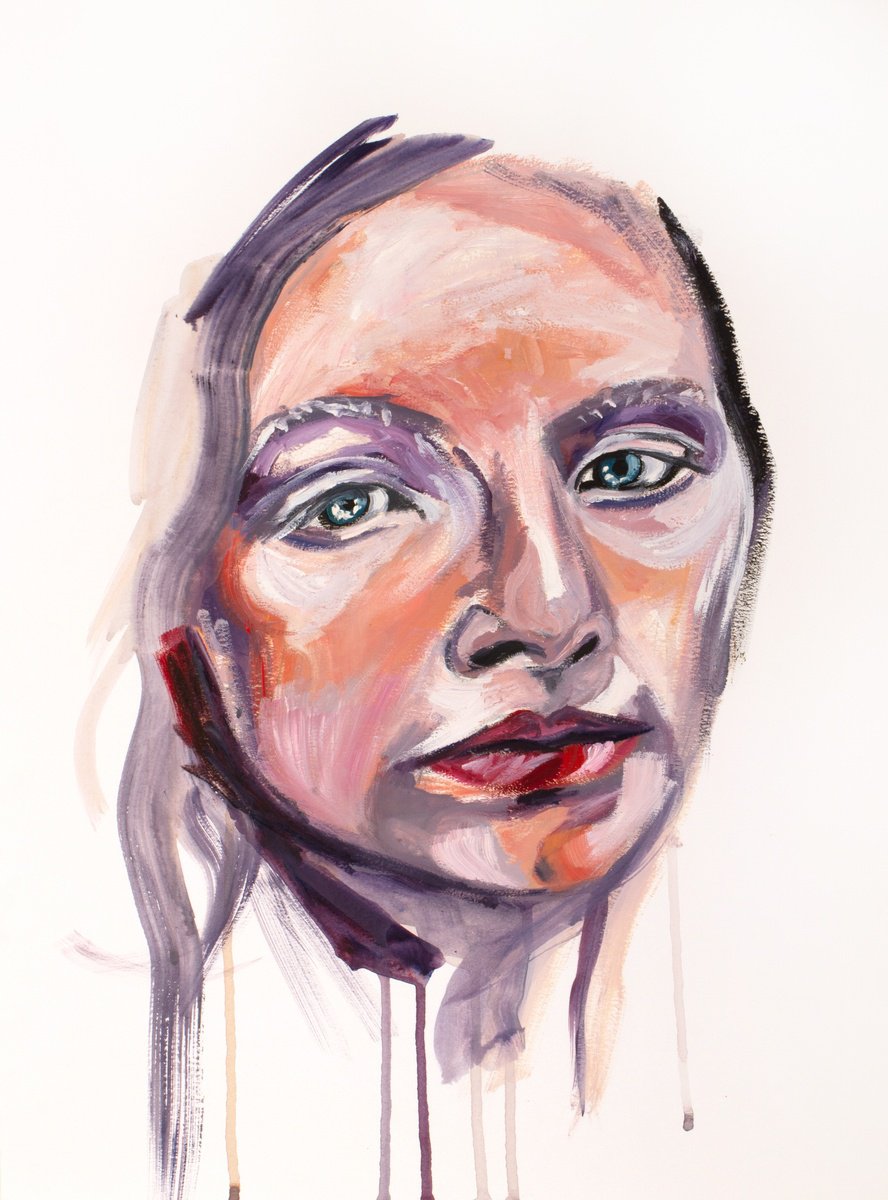 Expressive Portrait Oil Painting By Elizabeth Becker, 18 X 24, Haven, Original Artwork