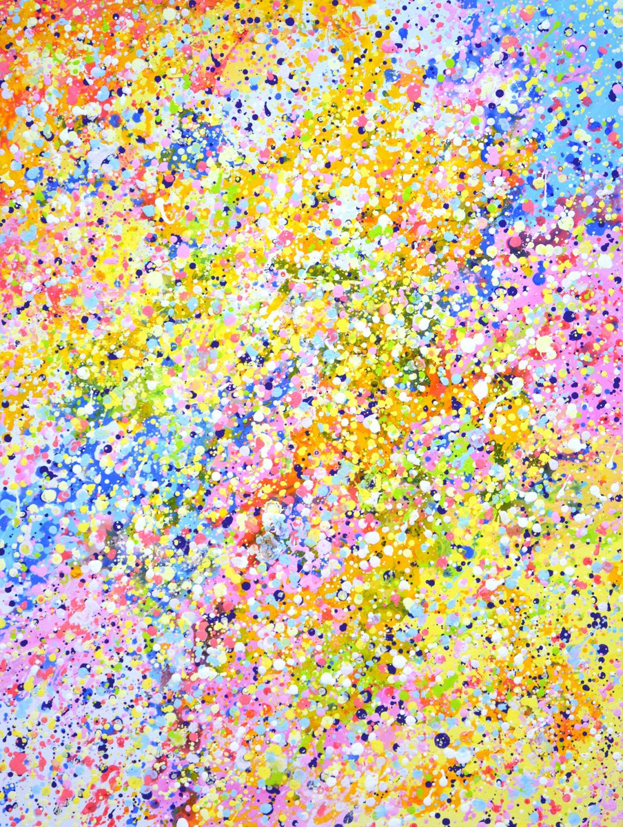 Abstract Acrylic Painting By Iryna Kastsova, 24 X 31, Joy Of The Day., Original Artwork