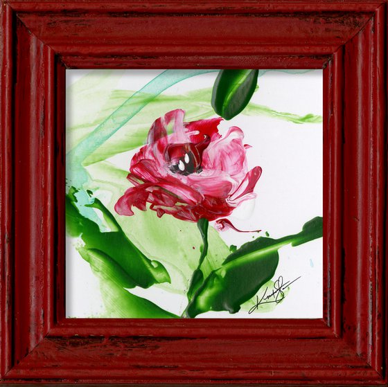 Cottage Flowers 6 - Framed Floral Painting by Kathy Morton Stanion