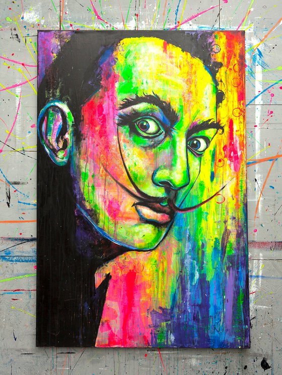 Salvador Dali - Portrait Painting UV Modern Pop Art