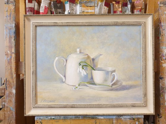 "In the springtime"  still life spring  liGHt original painting  GIFT (2020)