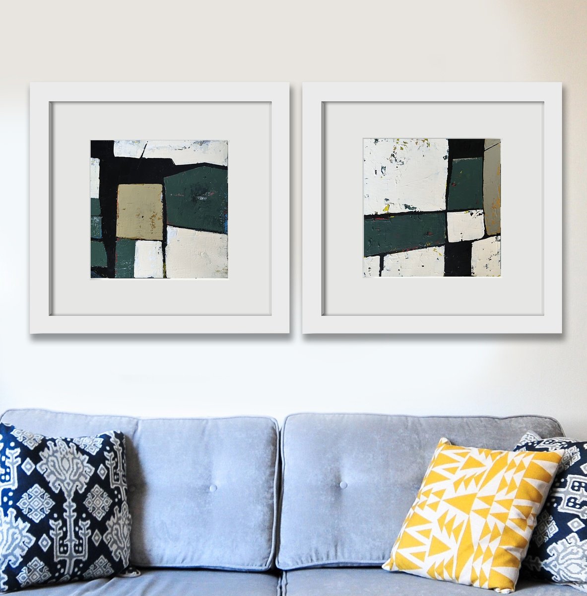 Geometric Abstract Acrylic Painting By Nick Molloy, 31 X 16", Feeling Informed #2, Original Artwork