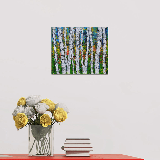 Aspen Trees 01 - Modern Textured Abstract Gift Idea