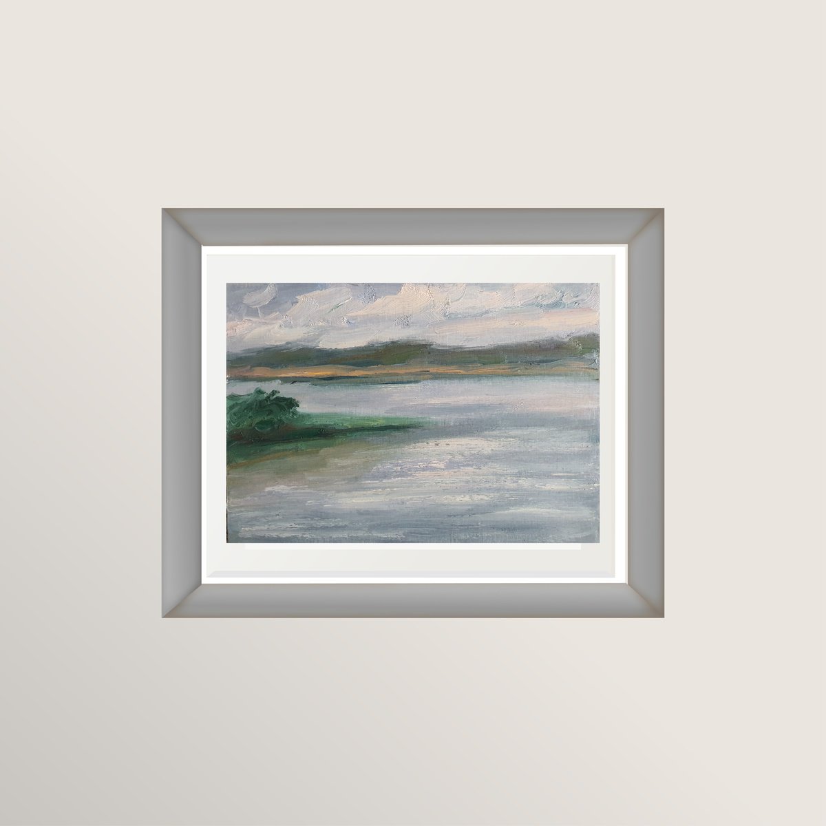 Impressionistic Landscape Oil Painting By Olena Kolotova, 11 X 8", Landscape "By The Lake", 2024, Original Artwork