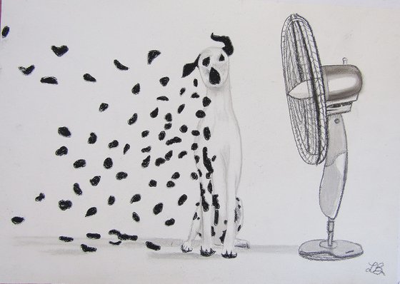 Dalmatian store fan painting