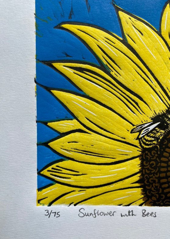 Sunflower with Bees. 3 of 75