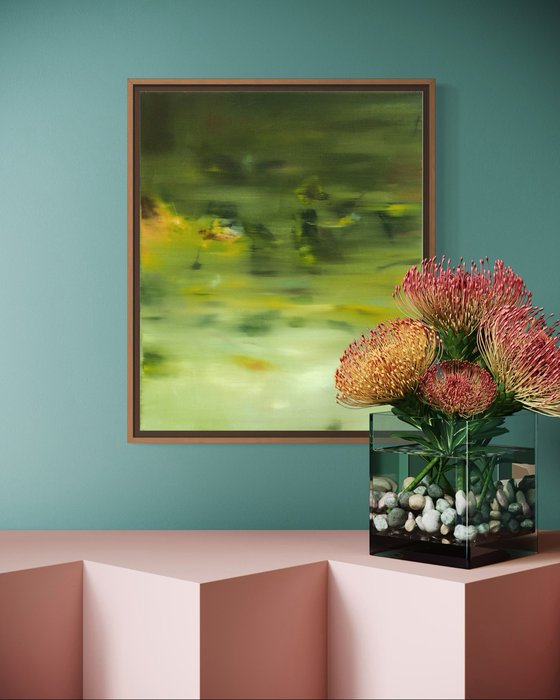 Smarginatura - Abstract green painting