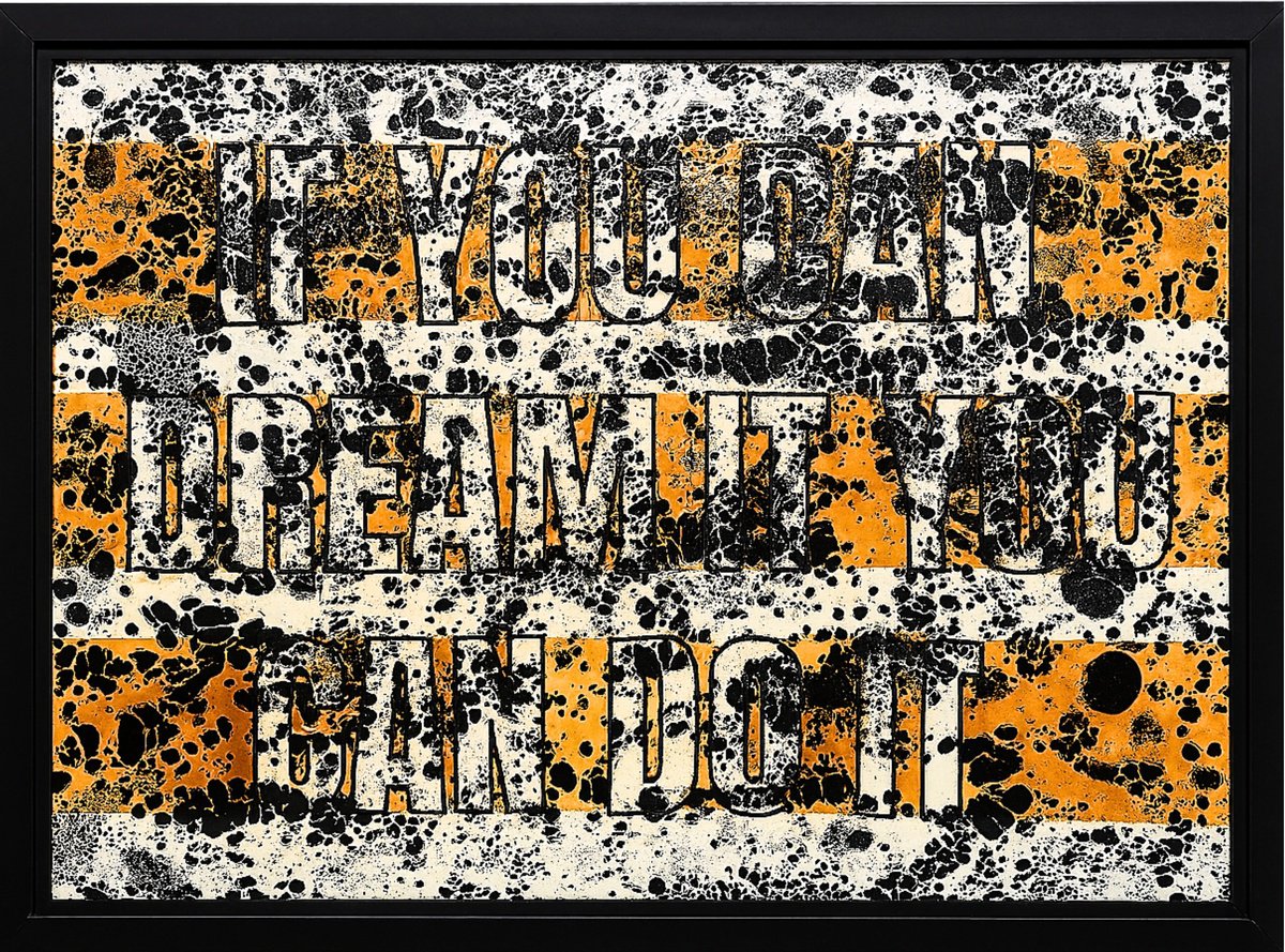 Urban And Pop Abstract Painting By Xavi Castel, 33 X 26", If You Can Dream, Original Artwork