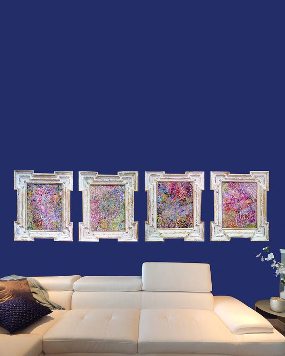 'Fabric of memories' Polyptych 25” x 7,5”