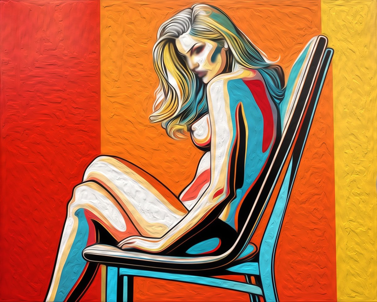 Urban And Pop Portrait Giclee Print By Sanja Jancic, 39 X 31", Memories, Original Artwork