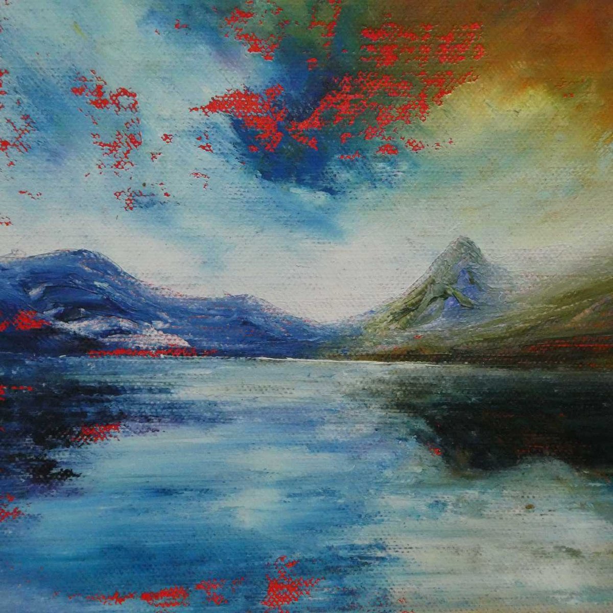 Impressionistic Landscape Oil Painting By Oconnart, 10 X 10", Lakeland Peak Landscape, Original Artwork