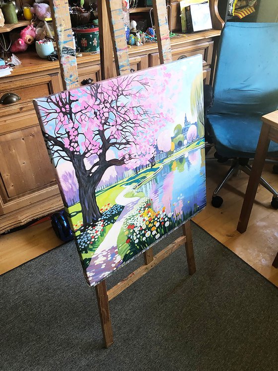 Spring Blossom by the Lake